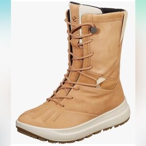 Women's Tan Lace-Up Waterproof Boot